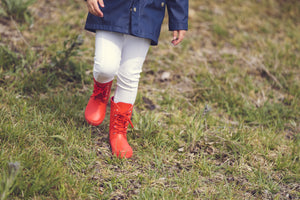 Botas de lluvia originales para niños de LotOfRain en color rojo