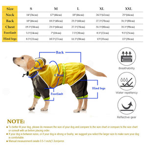 Dog Reflective Rain Coat Jacket