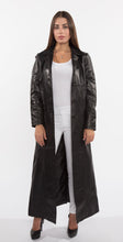 Load image into Gallery viewer, Copy of Ladies 3 Button Matrix Black Full Length Leather Coat
