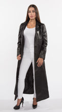 Load image into Gallery viewer, Copy of Ladies 3 Button Matrix Black Full Length Leather Coat
