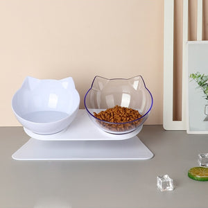 Non-slip cat bowl double-layer pet bowl with stand
