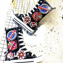 Load image into Gallery viewer, Girls Rhinestone Sport  High-Top Sneakers
