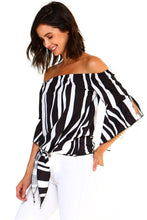 Load image into Gallery viewer, Women&#39;s Strapless Striped Bandage Blouse
