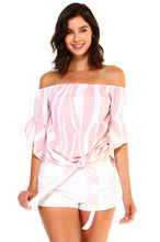 Load image into Gallery viewer, Women&#39;s Strapless Striped Bandage Blouse
