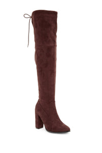 TALL SUEDE TIE-UP  KNEE BOOT