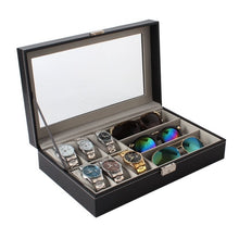 Load image into Gallery viewer, PU Leather 6+3 Grids Watch Holder Storage Case
