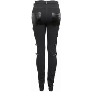 GOTHIC ROCK - Biker PVC Panel Buckle Trousers