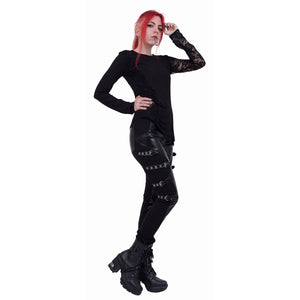 GOTHIC ROCK - Biker PVC Panel Buckle Trousers