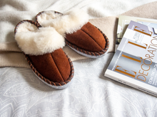 Load image into Gallery viewer, Brown Shearling Sheepskin Mules
