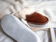 Load image into Gallery viewer, Brown Shearling Sheepskin Mules
