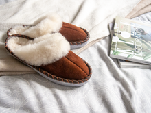 Load image into Gallery viewer, Brown Shearling Sheepskin Mules
