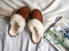 Load image into Gallery viewer, Brown Shearling Sheepskin Mules
