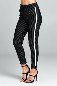 Ladies High Waist Striped Pants