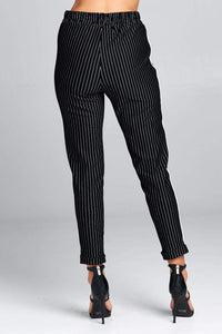 Ladies High Waist Striped Pants