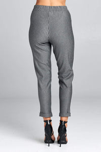 Ladies High Waist Striped Pants