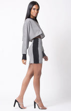 Load image into Gallery viewer, HOUNDSTOOTH DOLMAN TWO PIECE  SKIRT SET
