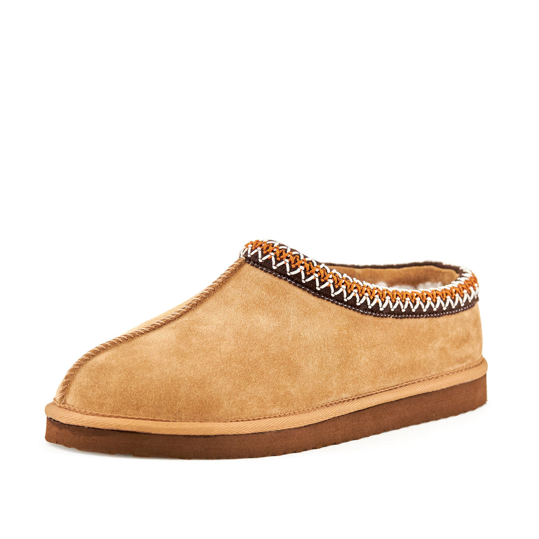 Men's Leather/ Suede Slippers Slumber Tan