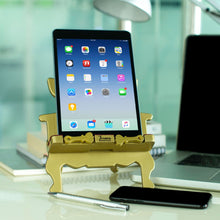 Load image into Gallery viewer, Gold Throne Book/Tablet Holder With Charger Slot
