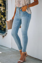 Load image into Gallery viewer, Button Fly Skinny Jeans with Pockets
