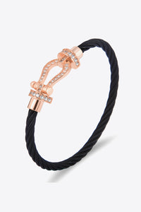 Pulsera de cable con diamantes de imitación para hombre