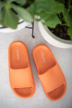 Load image into Gallery viewer, WeeBoo Go All Out Slide-On Sandals in Orange
