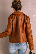 Load image into Gallery viewer, Ribbed Faux Leather Jacket
