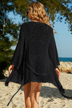 Load image into Gallery viewer, Tie-Waist Openwork Crochet Cover Up
