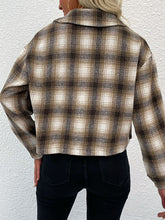 Load image into Gallery viewer, Plaid Button-Up Dropped Shoulder Shacket
