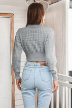 Load image into Gallery viewer, Round Neck Long Sleeve Cropped Sweater
