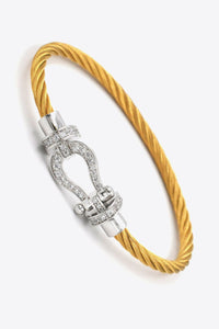 Pulsera de cable con diamantes de imitación para hombre