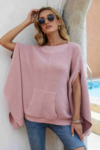 Load image into Gallery viewer, Waffle-Knit Cloak Sleeve Pocket Sweater
