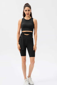 Feel Like Skin Crisscross Waist Biker Shorts