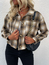 Load image into Gallery viewer, Plaid Button-Up Dropped Shoulder Shacket
