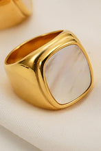 Load image into Gallery viewer, Stainless Steel 18K Gold-Plated Inlaid Shell Ring
