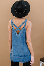 Load image into Gallery viewer, Doe &amp; Rae Forever Young Mineral Wash Denim Sleeveless Top
