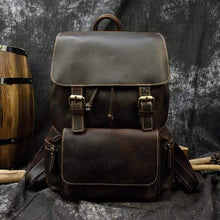 Load image into Gallery viewer, Camping Genuine Leather Thick Backpack
