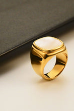 Load image into Gallery viewer, Stainless Steel 18K Gold-Plated Inlaid Shell Ring
