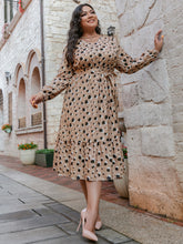 Load image into Gallery viewer, Plus Size Terrazzo Tie Waist Midi Dress
