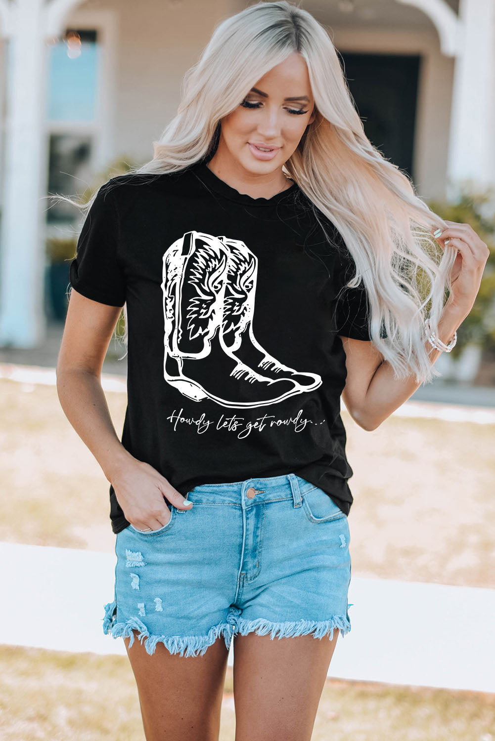 Camiseta con gráfico de botas