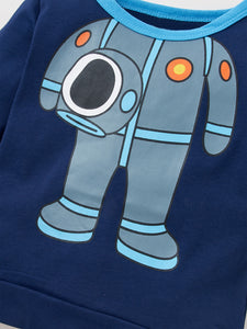 Conjunto de pantalón y top con gráfico de robot para niños