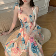 Load image into Gallery viewer, ella A french-style vintage floral dress with suspenders sajiaoguniang-188# Multi
