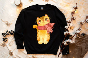 Sudadera con lindos gatos de invierno