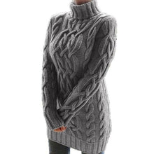 Load image into Gallery viewer, Turtleneck Oversized Long Sleeve Knit Sweater Dress
