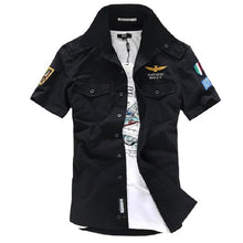 Load image into Gallery viewer, Mens Short Sleeve Military Style Shirt
