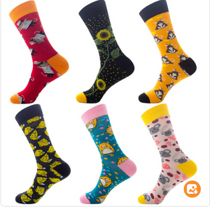 Multipack High Ankle Medium Thickness Colorful Casual Cotton sock