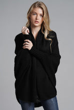 Load image into Gallery viewer, Dolman Sleeve Open Front Ribbed Trim Longline Cardigan
