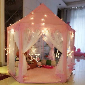 Pink Girls Castle Play Tent Princess Playhouse Children Kids Indoor