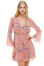 Load image into Gallery viewer, Floral V Neck Long Sleeve Skater Dress
