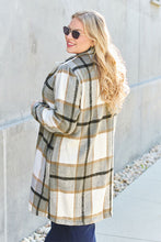 Load image into Gallery viewer, Double Take Full Size Plaid Button Up Lapel Collar Coat
