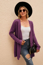 Load image into Gallery viewer, Openwork Horizontal Ribbing Open Front Cardigan
